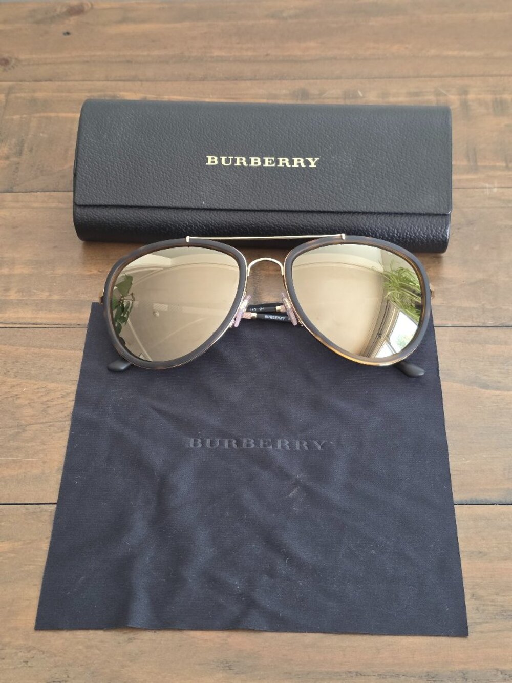 Burberry BE3090Q Pilot Sunglasses Men's Size 58-18-145